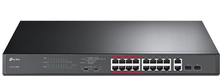 Комутатор TP-Link TL-SL1218MP 16x1FE/PoE+ 192W 2xGE 2xcomboGE/SFP 19" 1U (2979394204)