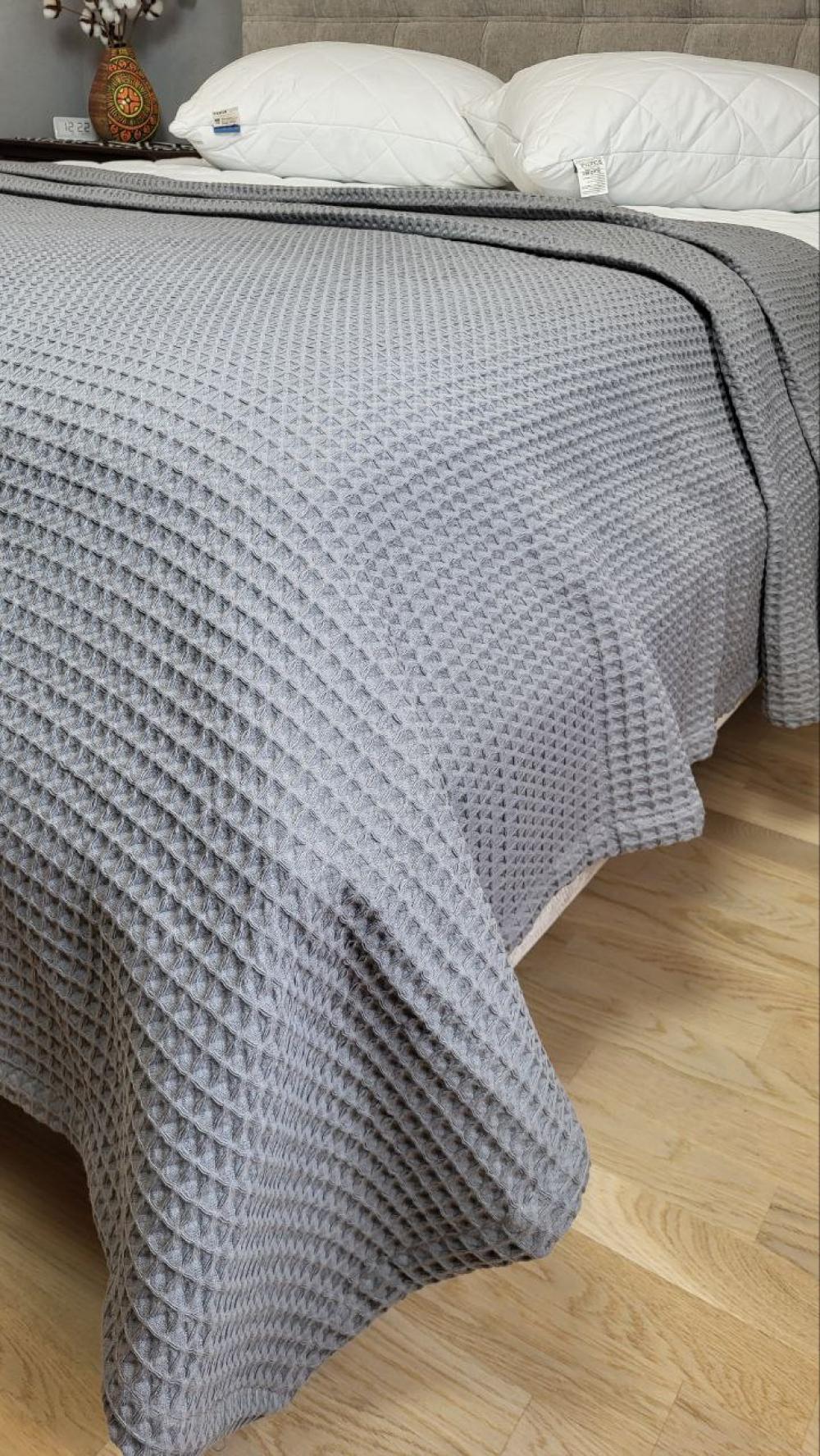 Покрывало Пике Сота 200x220 см Серый (11087) - фото 7 Покрывало Пике Сота 200x220 см Серый (11087) - фото 7