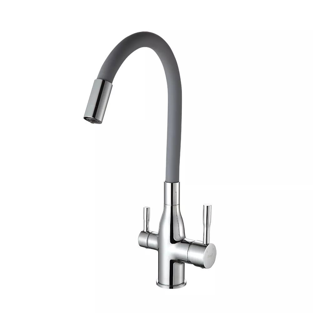 Змішувач кухонний під фільтр Frap F4396 з гнучким виливом Хром/Сірий (24583177) Змішувач кухонний під фільтр Frap F4396 з гнучким виливом Хром/Сірий (24583177)