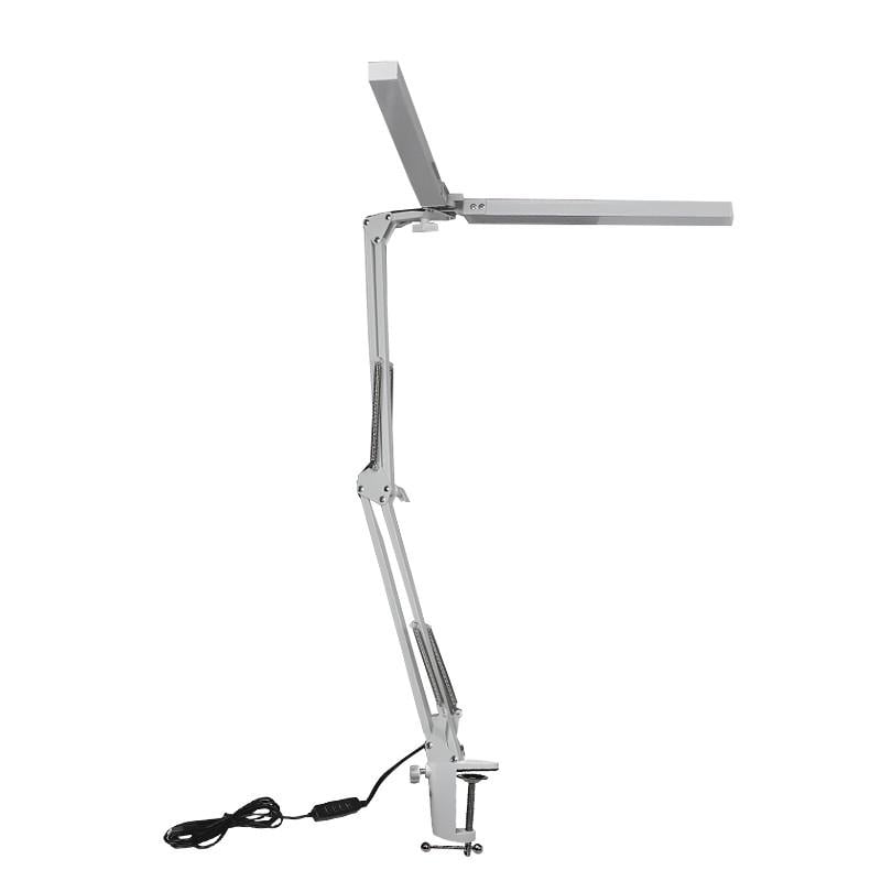 Настільна лампа Lesko M-018D LED подвійна/складана/затискна/з поворотним кронштейном White (24366504)