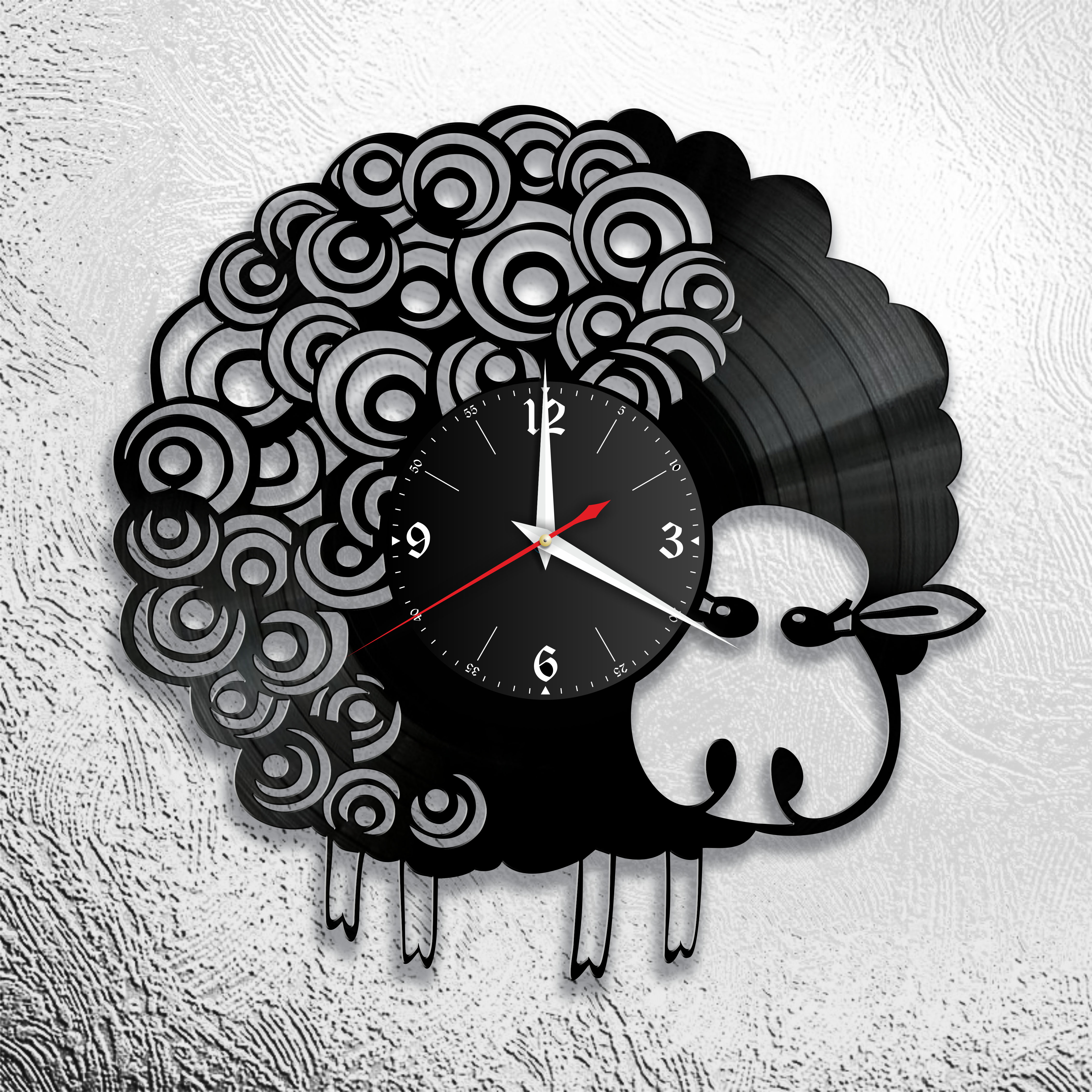 Часы настенные Овечка 1071 из виниловой пластинки