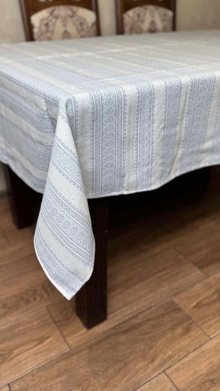 Скатерть украинская 150x180 см Белый с голубым (П4К-skatert-dom-009-02)