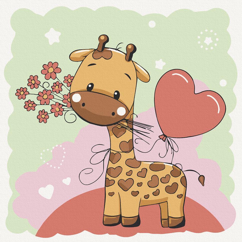 Картина по номерам ART CRAFT Жирафик с цветами 15531-AC 30x30 см (RLT19964)