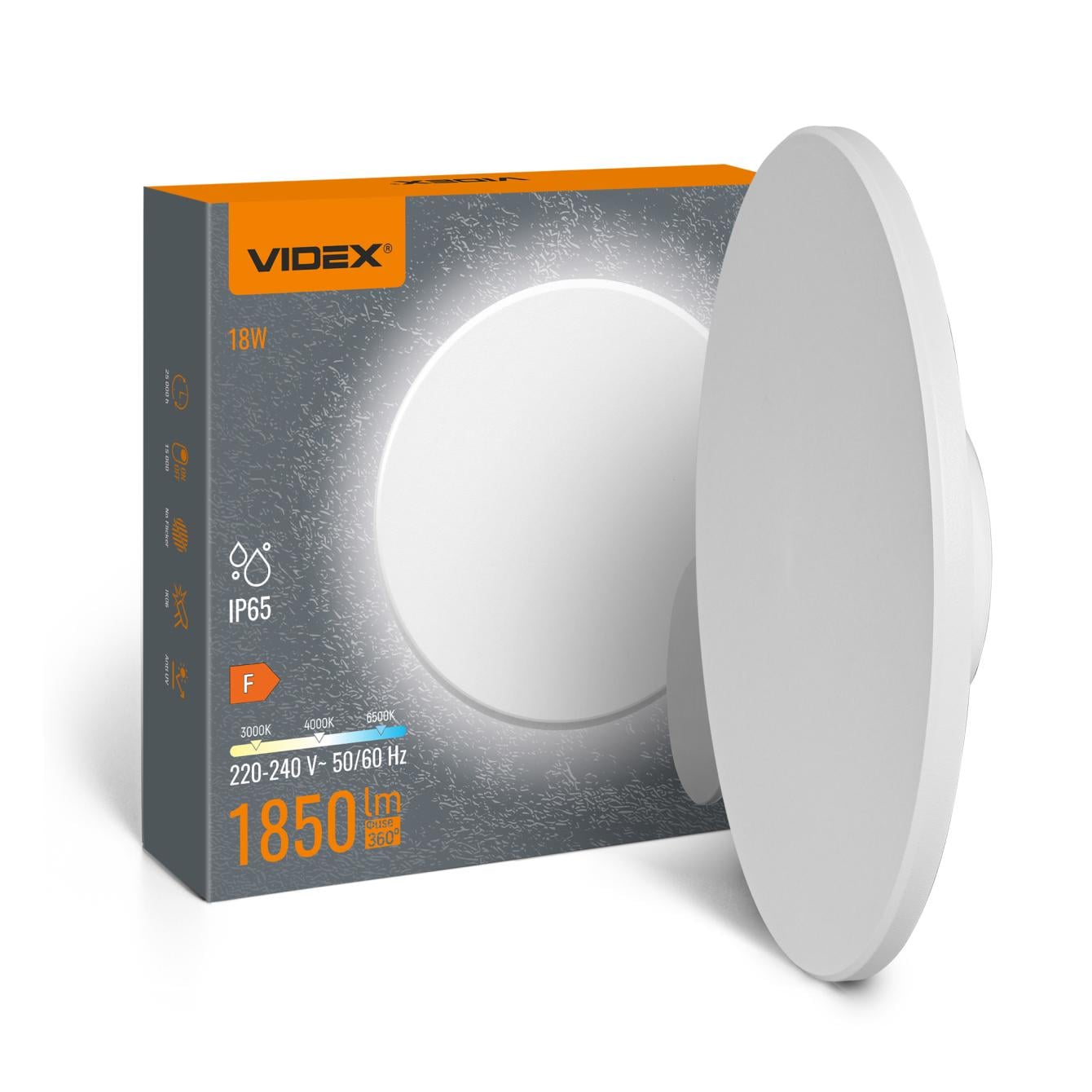 Світильник LED Videx WL03 настінний IP65 18W 3000/4000/6500K White (28765)