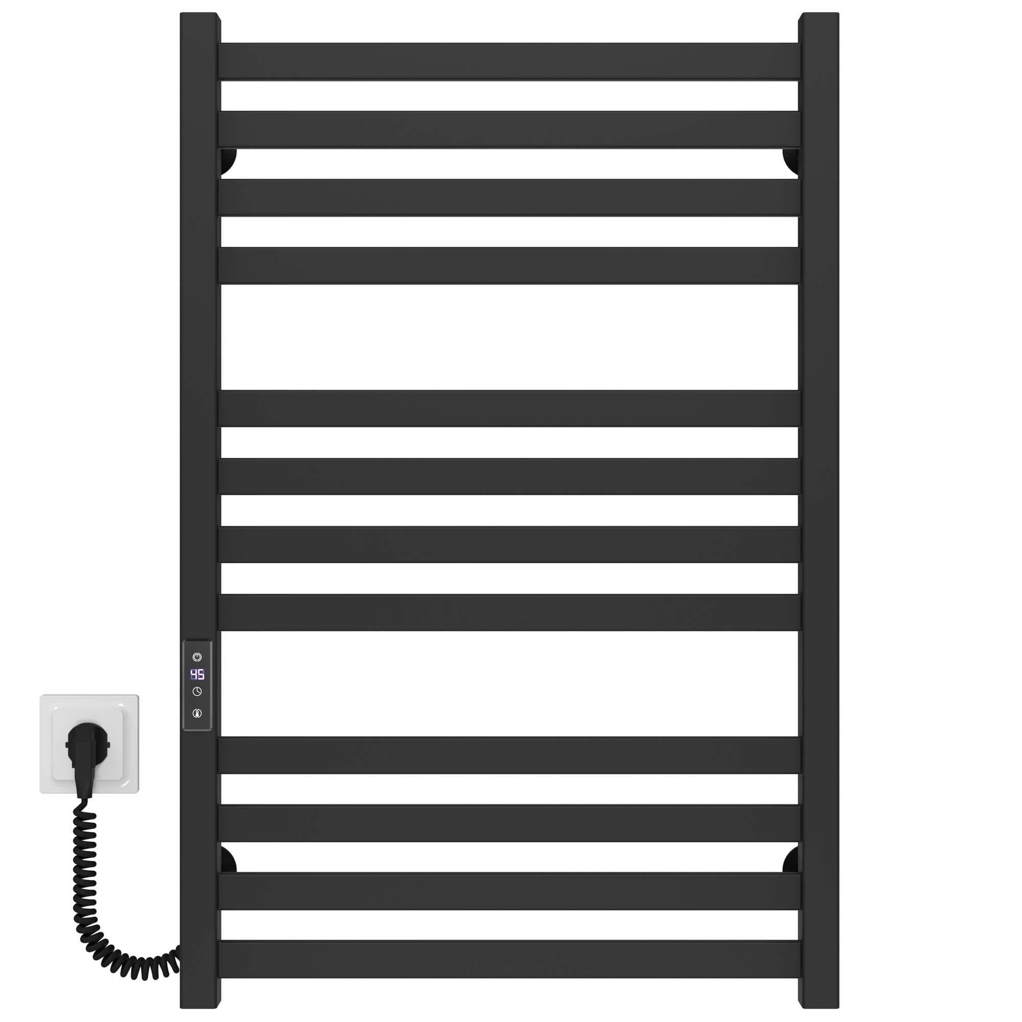 Полотенцесушитель электрический Deffi Magnus П12 JD04 левое подключение нержавеющая сталь 500х800 мм Черный (A.MA.80.50.12.E.B.L.2)