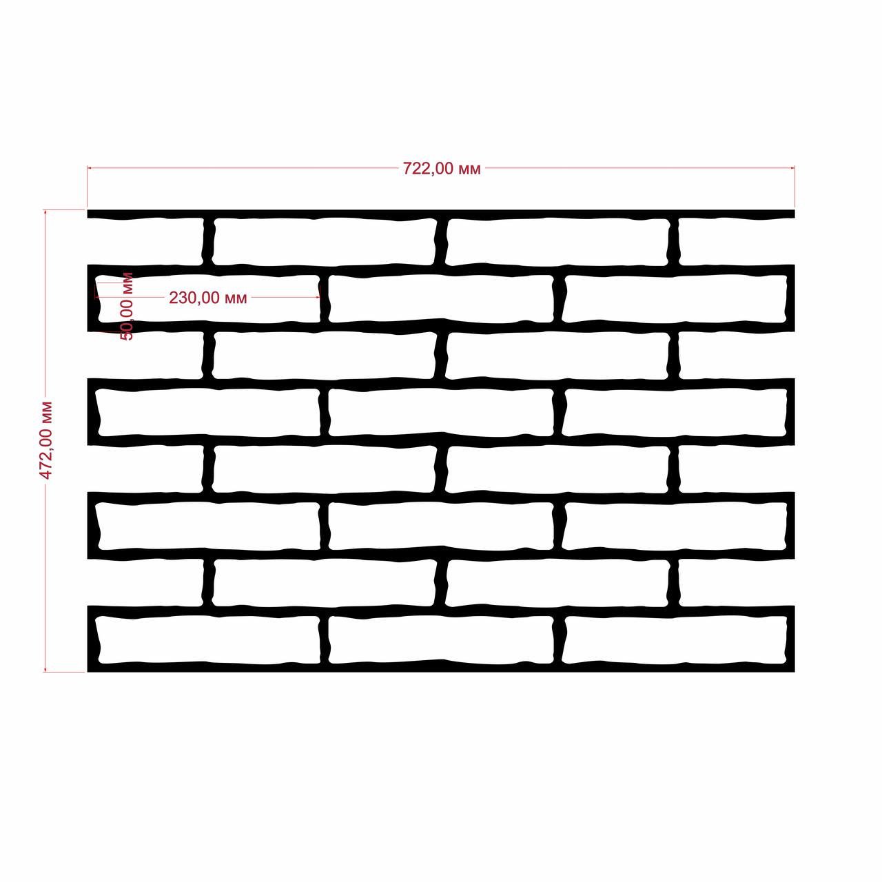 Трафарет Старий кирпич багаторазовий для штукатурки 722х472х3 мм (tds-11) - фото 2