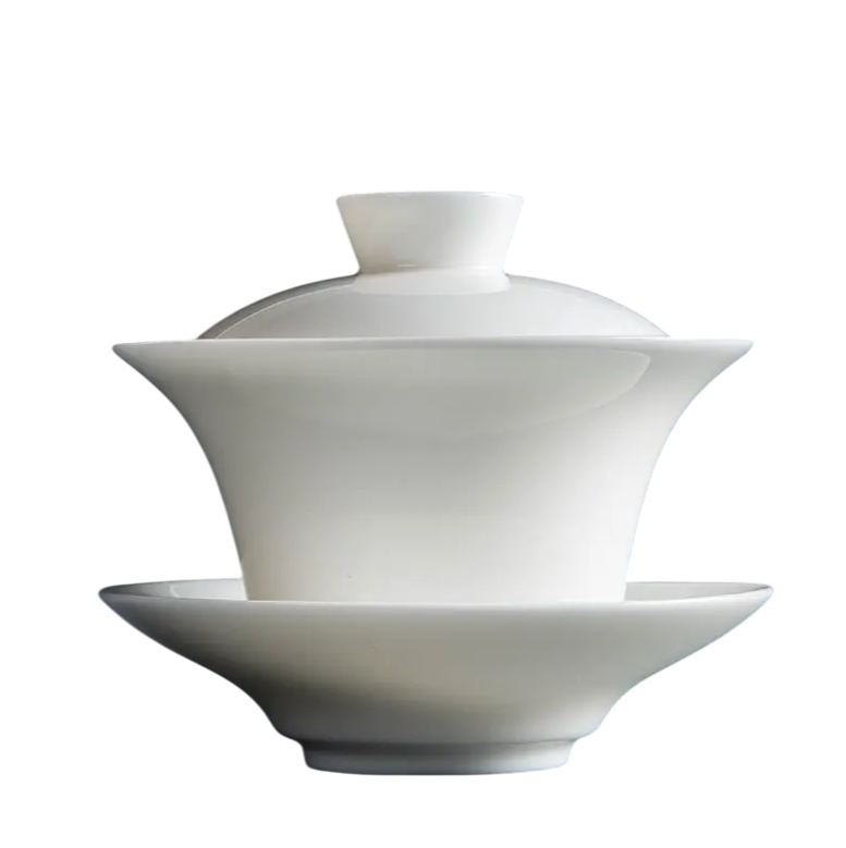 Гайвань для китайского чая Белая яшма фарфоровая 120 мл (561) Гайвань для китайского чая Белая яшма фарфоровая 120 мл (561)