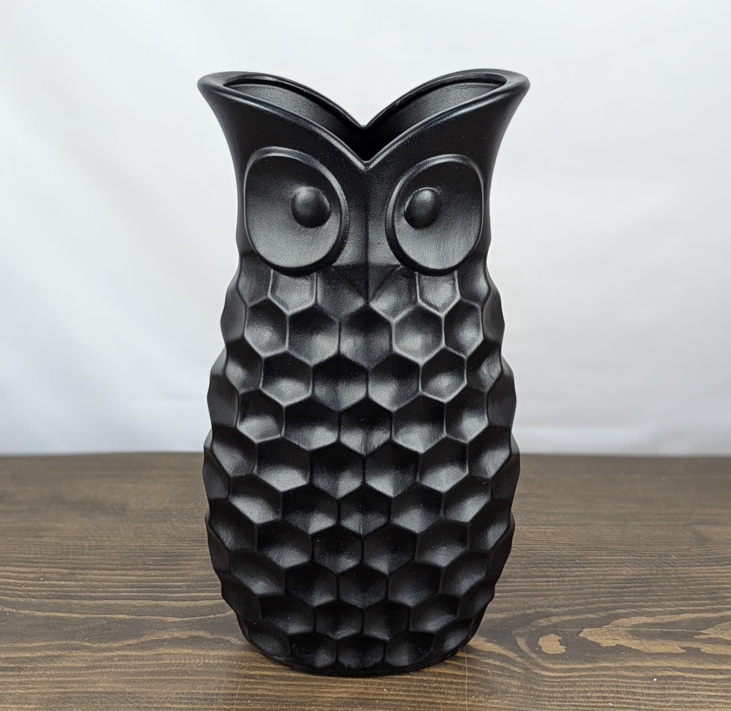 Ваза Nana ceramics Сова 38 см муар Черный