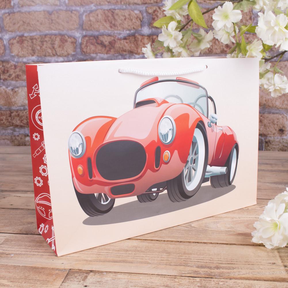 Пакет красная машинка 25x36x10 см (4682-w4-74)