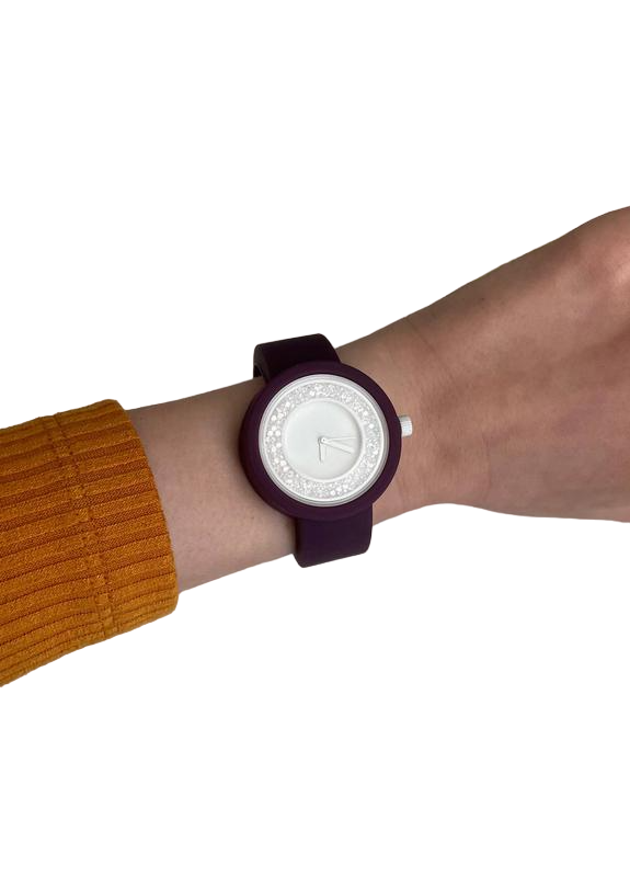 Наручные часы женские Actimer силиконовые Бордовый/циферблат ring stone (12596)