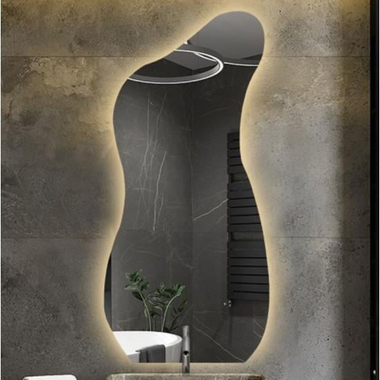 Зеркало дизайнерское фигурное с задней подсветкой без рамы Lady 200x93 см
