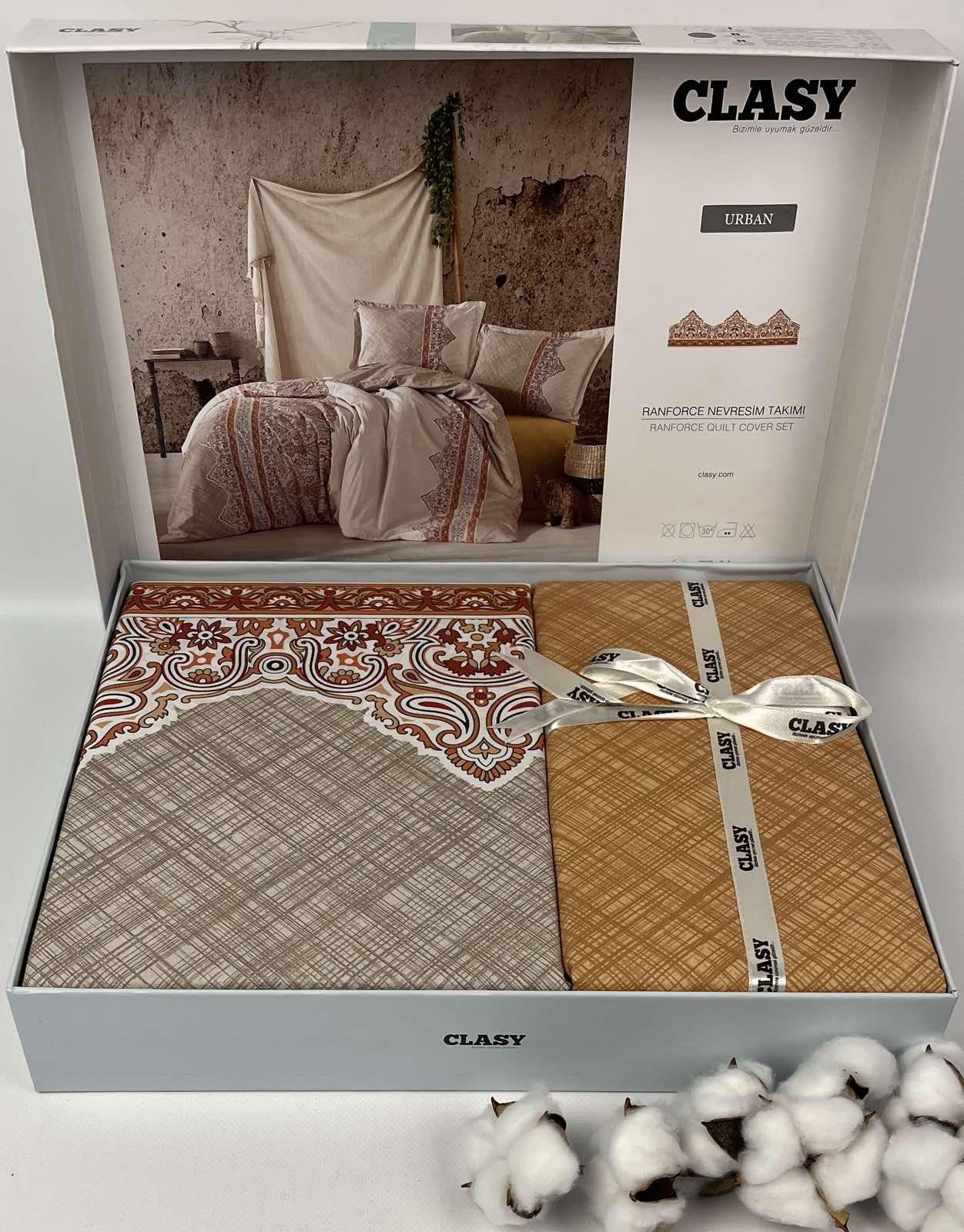 Комплект постельного белья Clasy Urban V1 семейный ранфорс Orange (CN23432)