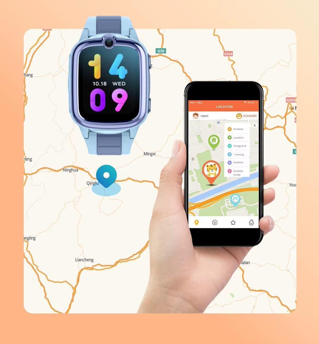 Смарт-годинник дитячий з сім картою Lemfo K59H з GPS трекером камерою прослушкою відеодзвінком та 4G Рожевий - фото 9