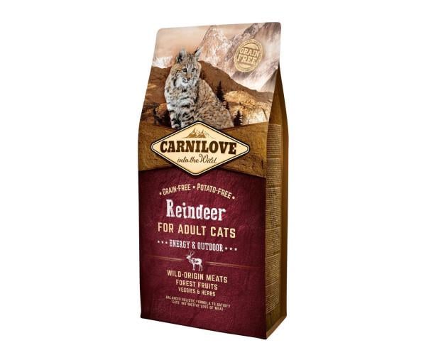 Корм сухой для активных котов Carnilove Cat Raindeer Energy&Outdoor с мясом северного оленя 2 кг