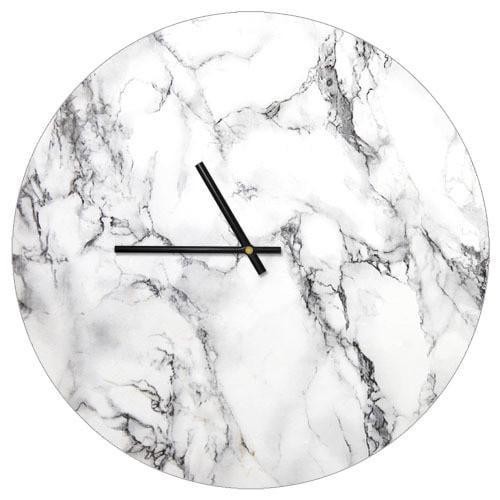 Часы настенные круглые Presentville Белый мрамор 36 см (CHR P ORG027)