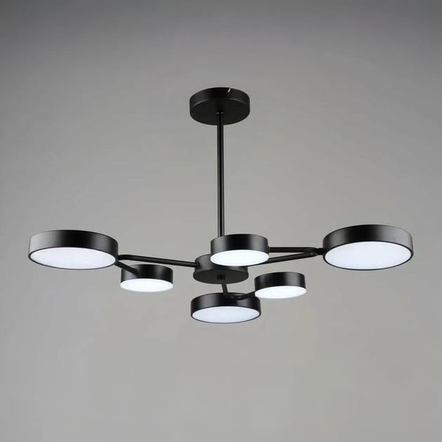 LED-люстра потолочная Valeso на шесть круглых плафонов 3000/6500К IP20 B YH1354/3+3 BK 63W Черный (28686178)