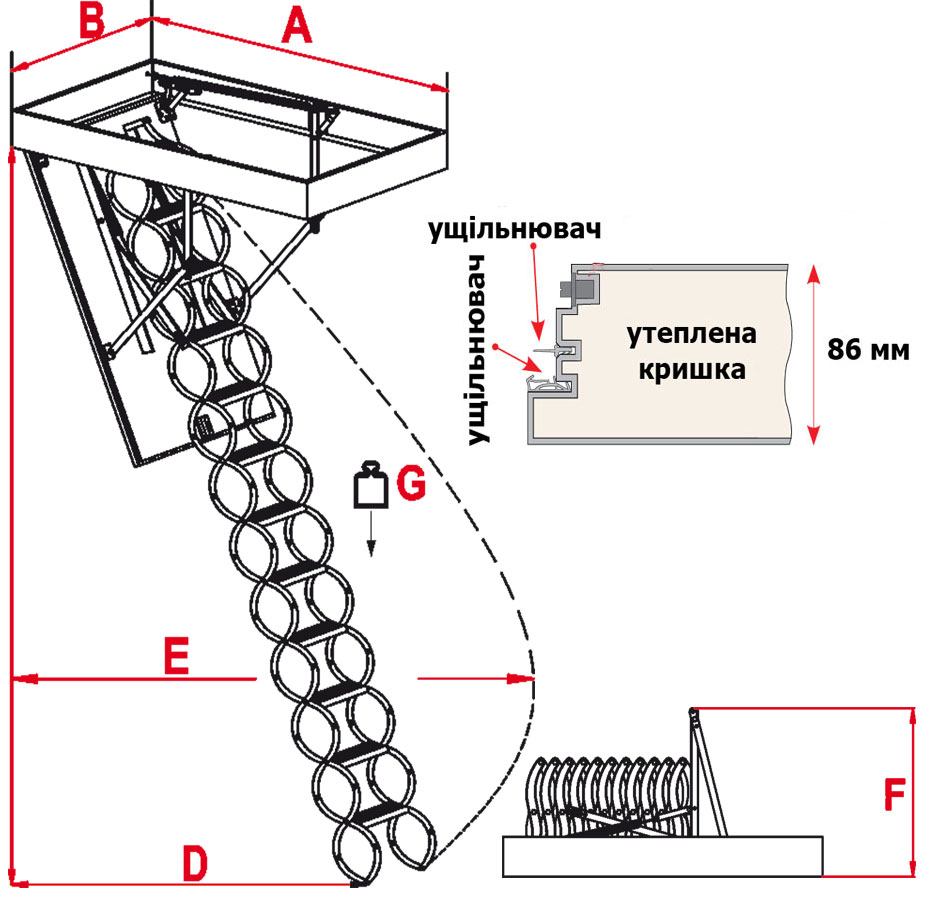 Сходи на горище Oman Flex Termo 120x70 см (26680538) - фото 4 Сходи на горище Oman Flex Termo 120x70 см (26680538) - фото 4