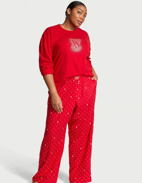 Піжама котонова Victoria's Secret S Червоний (26926790) - фото 4 Піжама котонова Victoria's Secret S Червоний (26926790) - фото 4