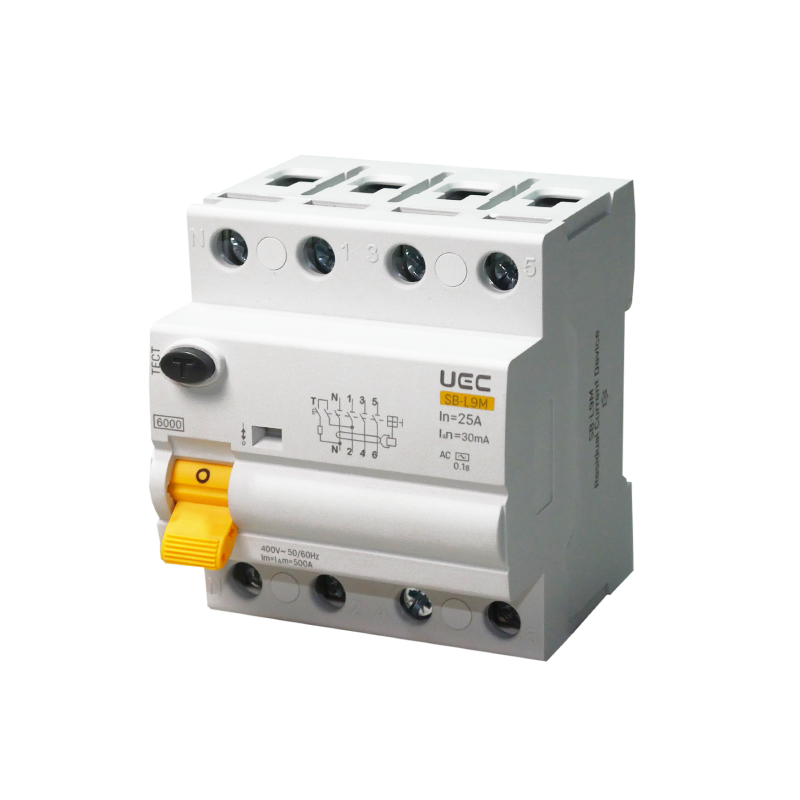 Пристрій захисного відключення UEC SB-L9M 4P 25A 30мА тип AC (RCCB61-4-025-030-AC)