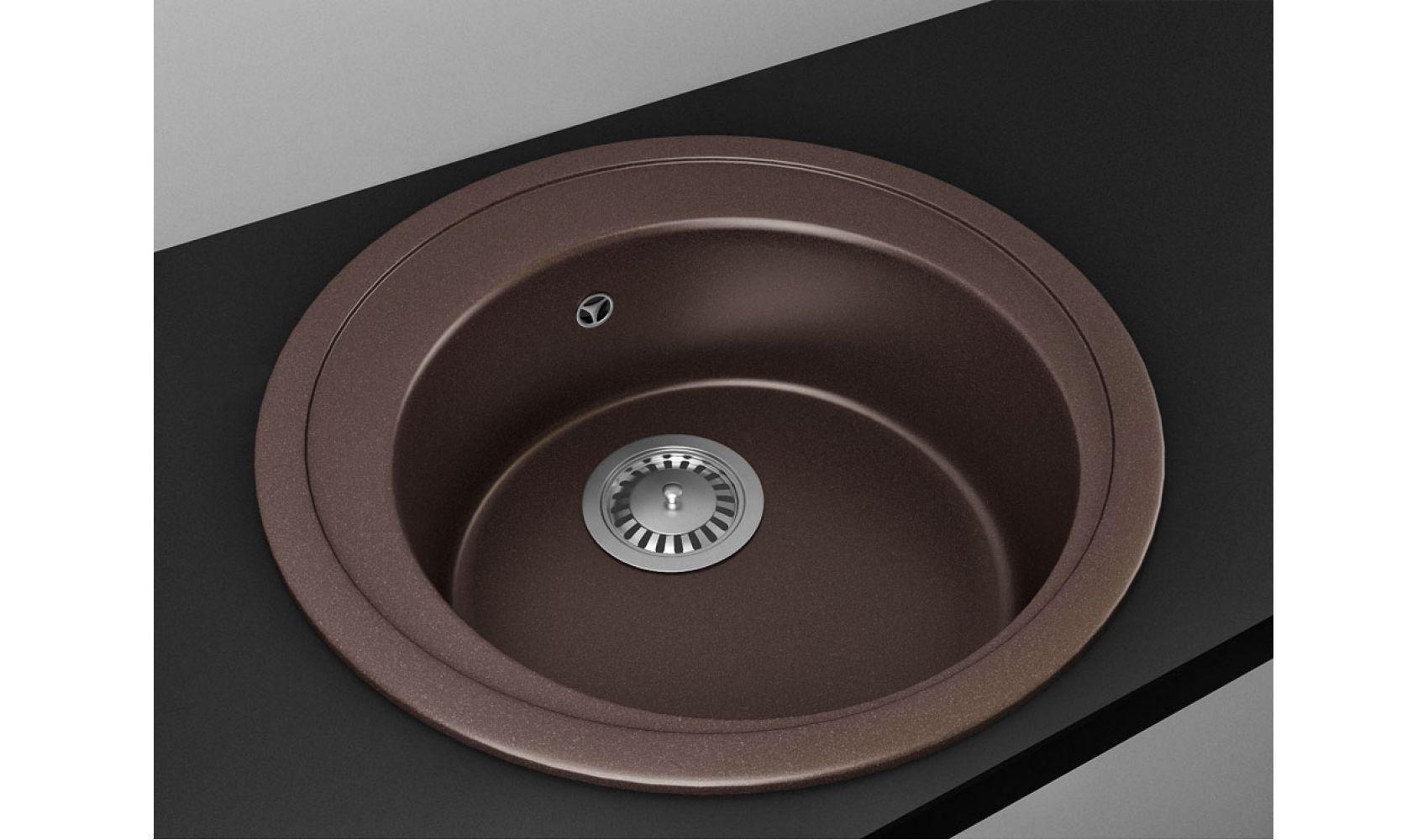Кухонная мойка Lexona Blansh гранитная з краном Коричневый - фото 5