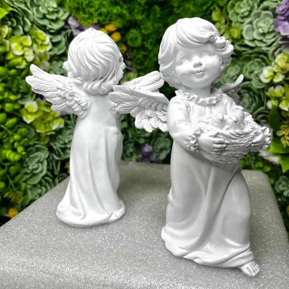 Фігурки Янголятко з гніздом 17x12x8 см і Янгол з голубом (17x12x8 см (29614594) - фото 3 Фігурки Янголятко з гніздом 17x12x8 см і Янгол з голубом (17x12x8 см (29614594) - фото 3