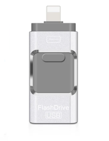 Флешка для Apple iPhone с разъемом USB 3.0 Micro USB Lightning 64Gb HighSpeed ​​Silver