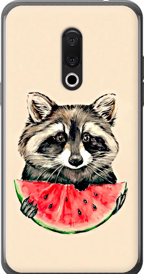 Чехол на Meizu 15 Енотик с арбузом (4605u-1472-42517)