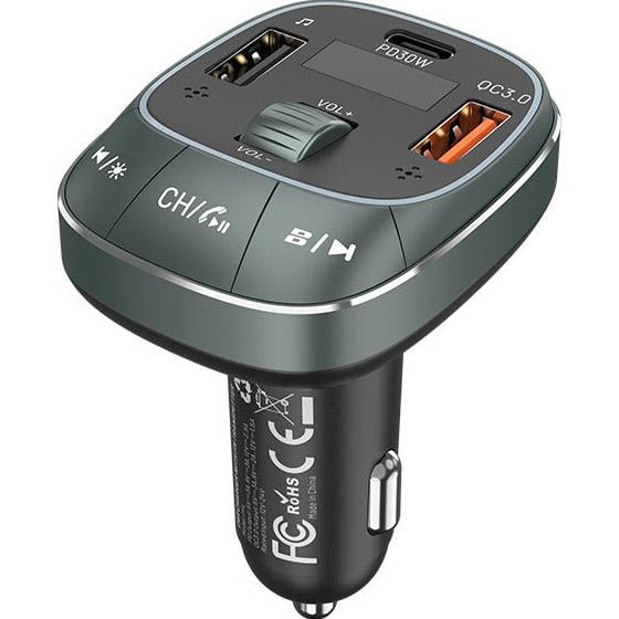 FM-трансмиттер Vention FFLB0 3-port USB Car Charger Black (21546079)