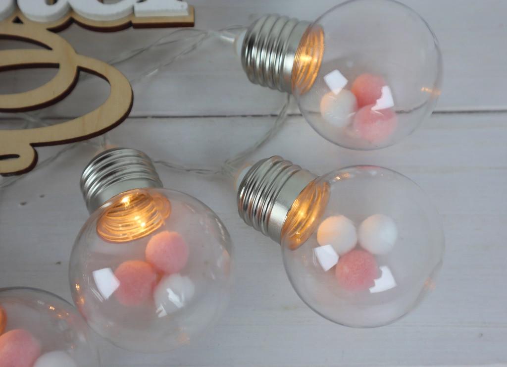 Гірлянда Ніжність АА батарейки 1,6 м 10 ламп у формі лампочки - фото 5 Гірлянда Ніжність АА батарейки 1,6 м 10 ламп у формі лампочки - фото 5