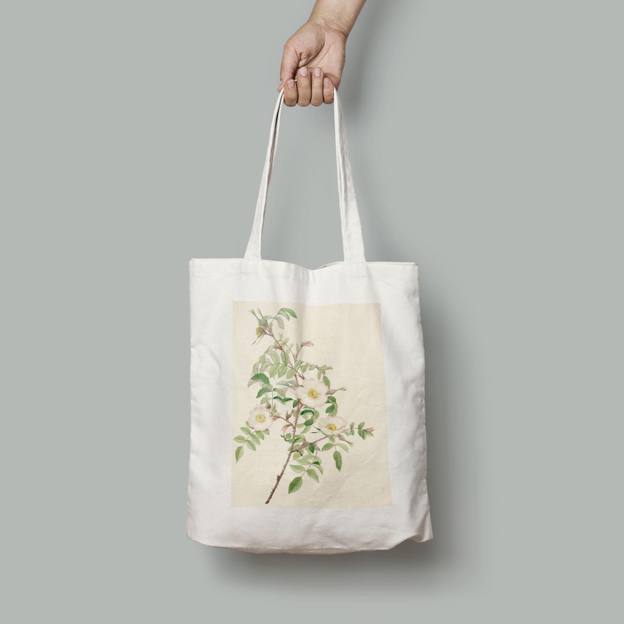 Эко-сумка Винтажный цветочный принт розочки шопер (Flowers1920006_Bag)
