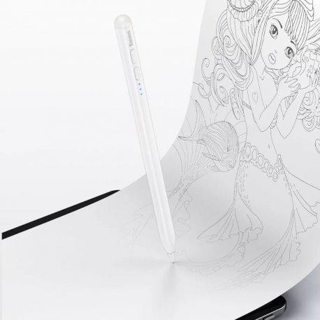 Стилус BASEUS Smooth Writing with LED Indicators Activa tip Cable Type-C 3A 0,3 м White (SXBC000202) - фото 5