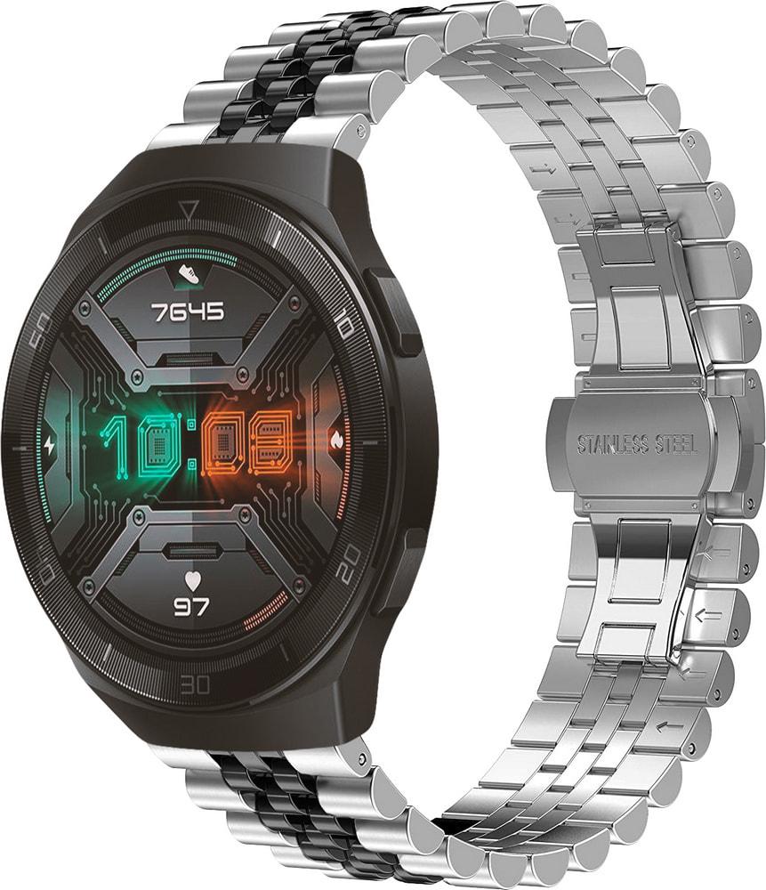 Браслет металлический Stech Line для Huawei Watch GT2e 46 мм Silver Black (29142-69)