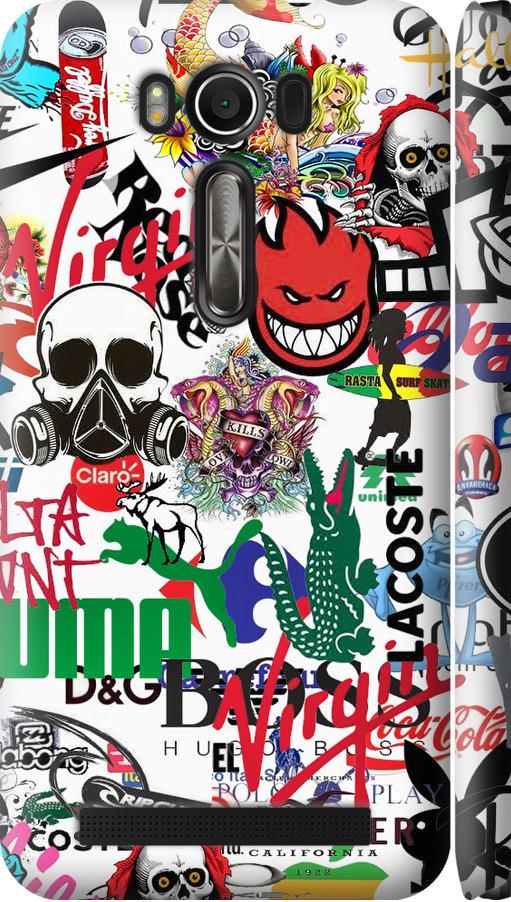 Чехол на Asus ZenFone 2 Laser ZE500KL Many different logos (4022m-113-42517)