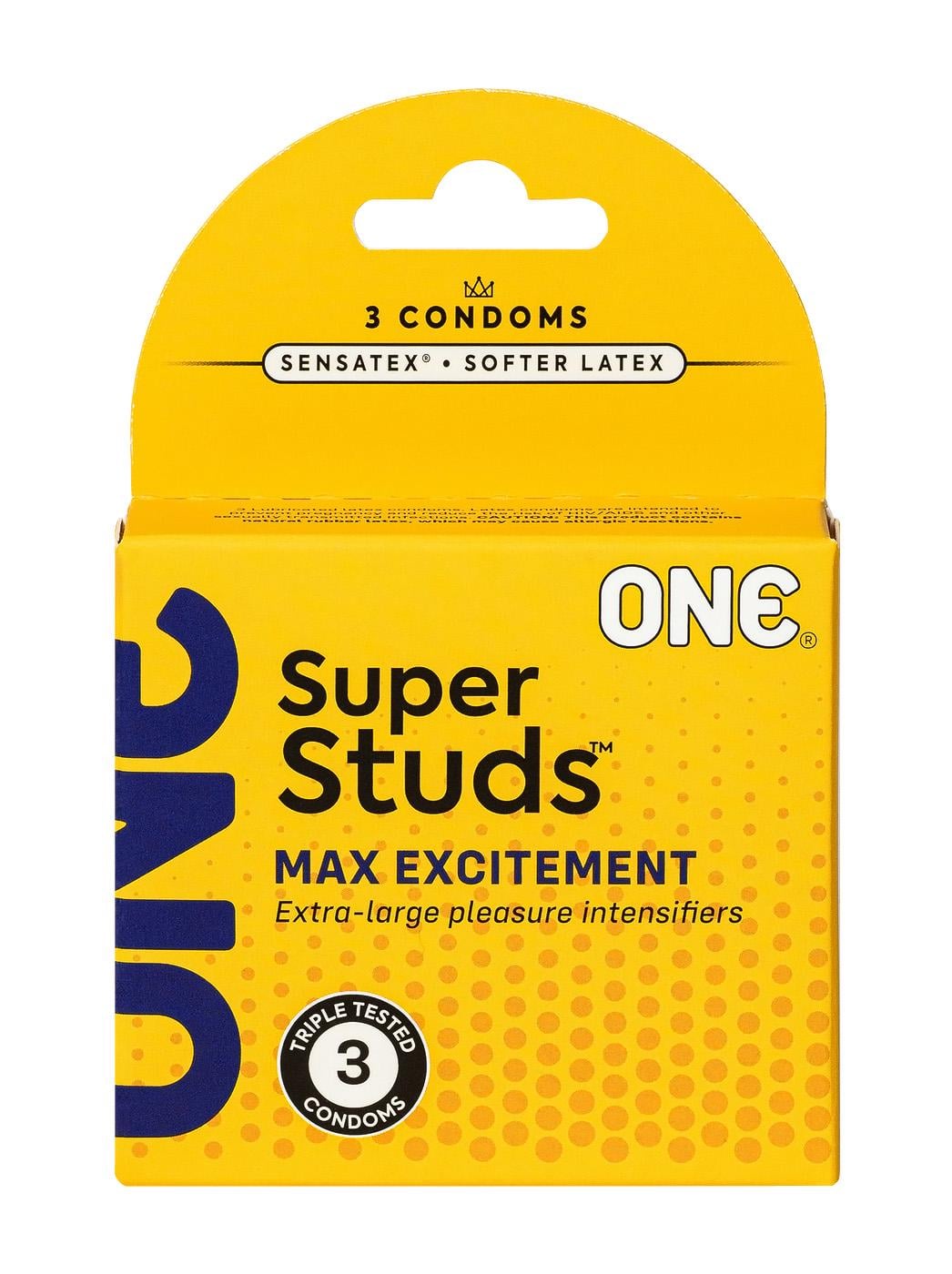 Набор рельефных презервативов One Super Studs в упаковке 3 шт.