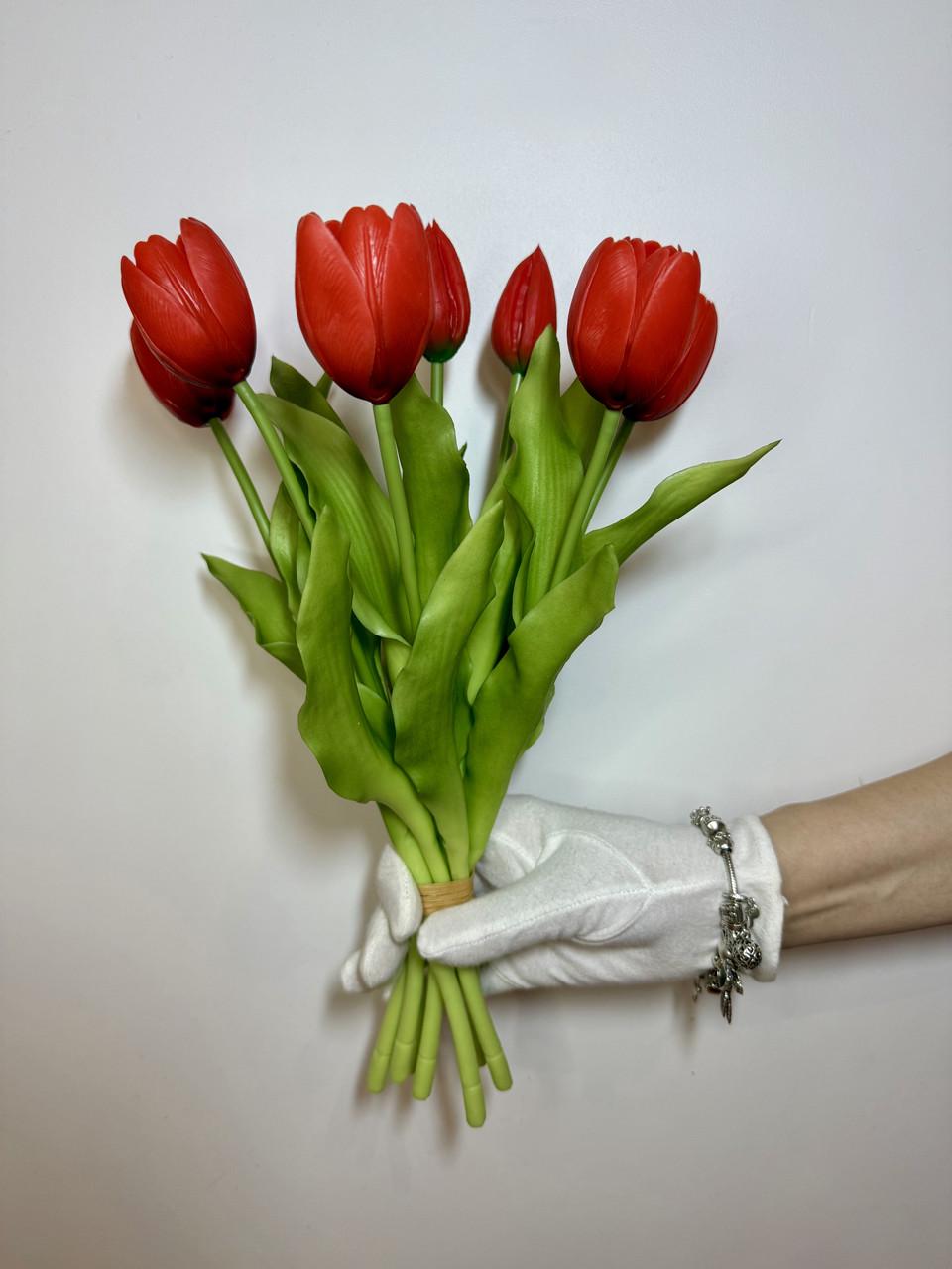 Букет тюльпанов силиконовый 7 веток 35х5х3 см