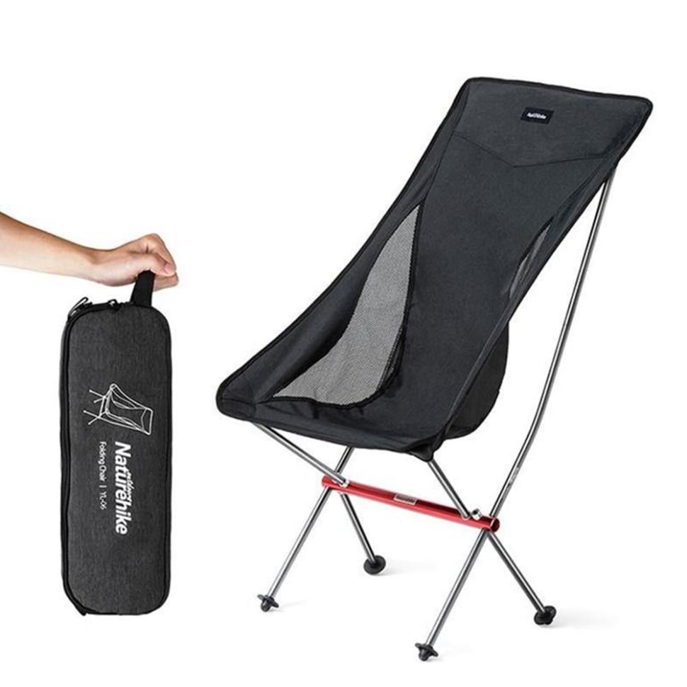 Кресло складное высокое NaturehikeYL06 Alu Folding Moon Chair NH18Y060-Z, черный - фото 1