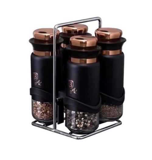 Набір ємностей для спецій Berlinger Haus Black Rose Collection 5 пр.