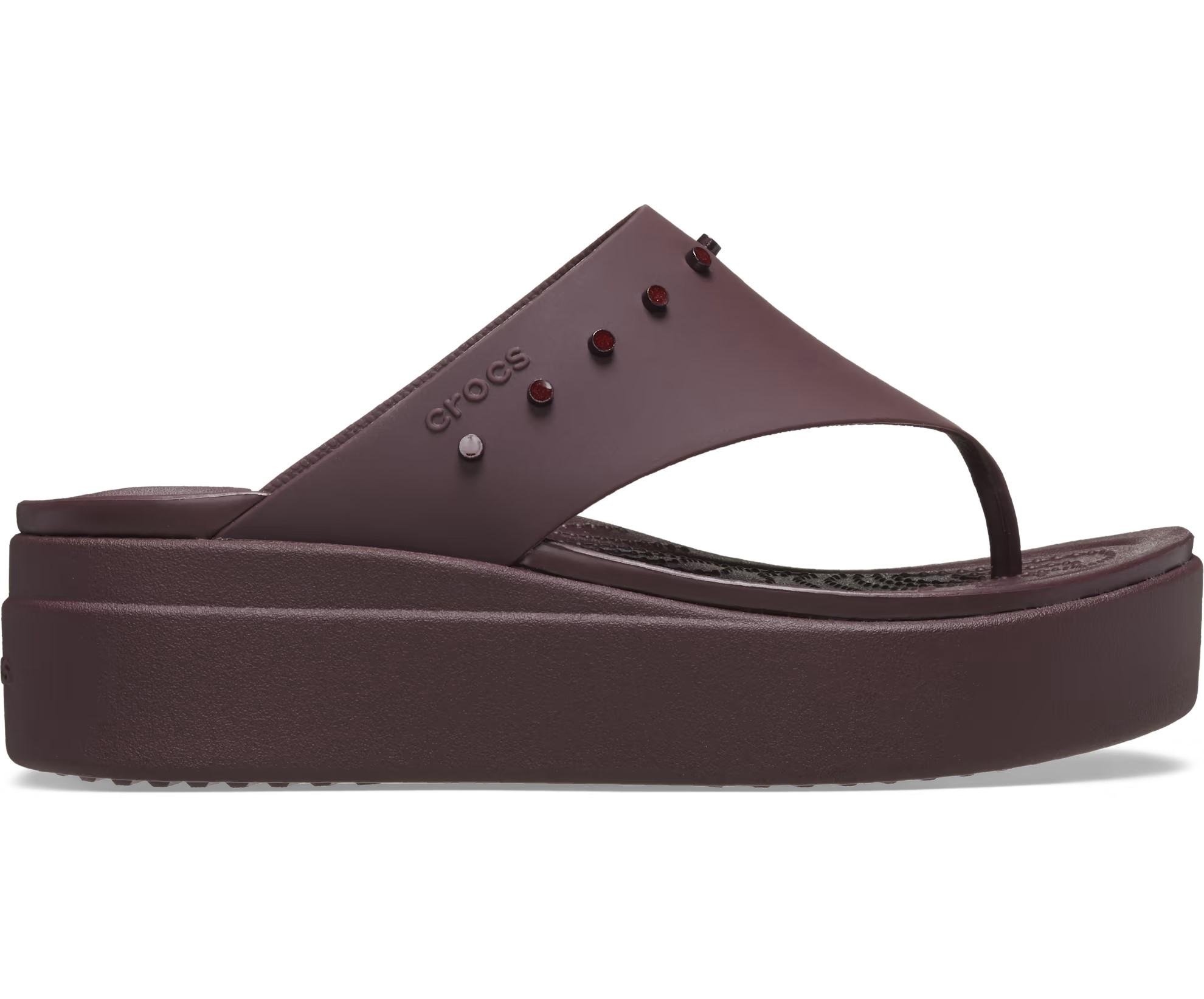 Шльопанці фліпи на танкетці Crocs Brooklyn Studded p. W10/EUR 40-41 Dark Cherry (13828462) - фото 3