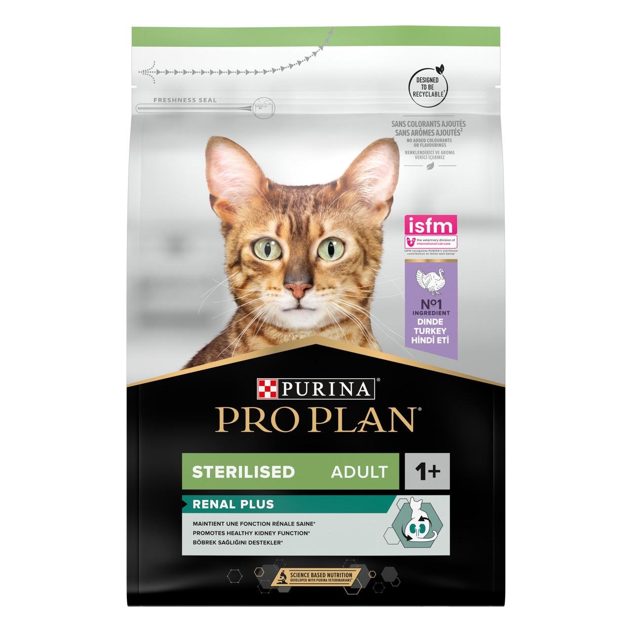 Сухий для стерилізованих котів ProPlan Sterilised 1+ Renal Plus індичка 3 кг (7613033560033)