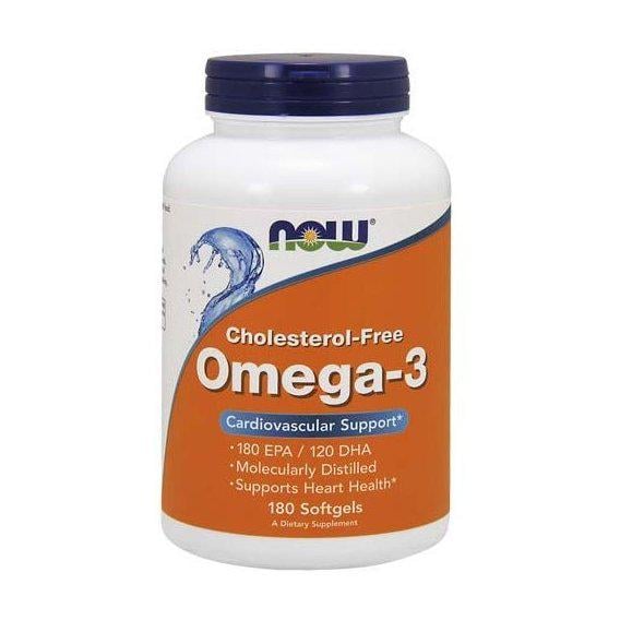 ᐉ Омега 3 NOW Foods Omega-3 Cholesterol free 1000 мг 180 Softgels