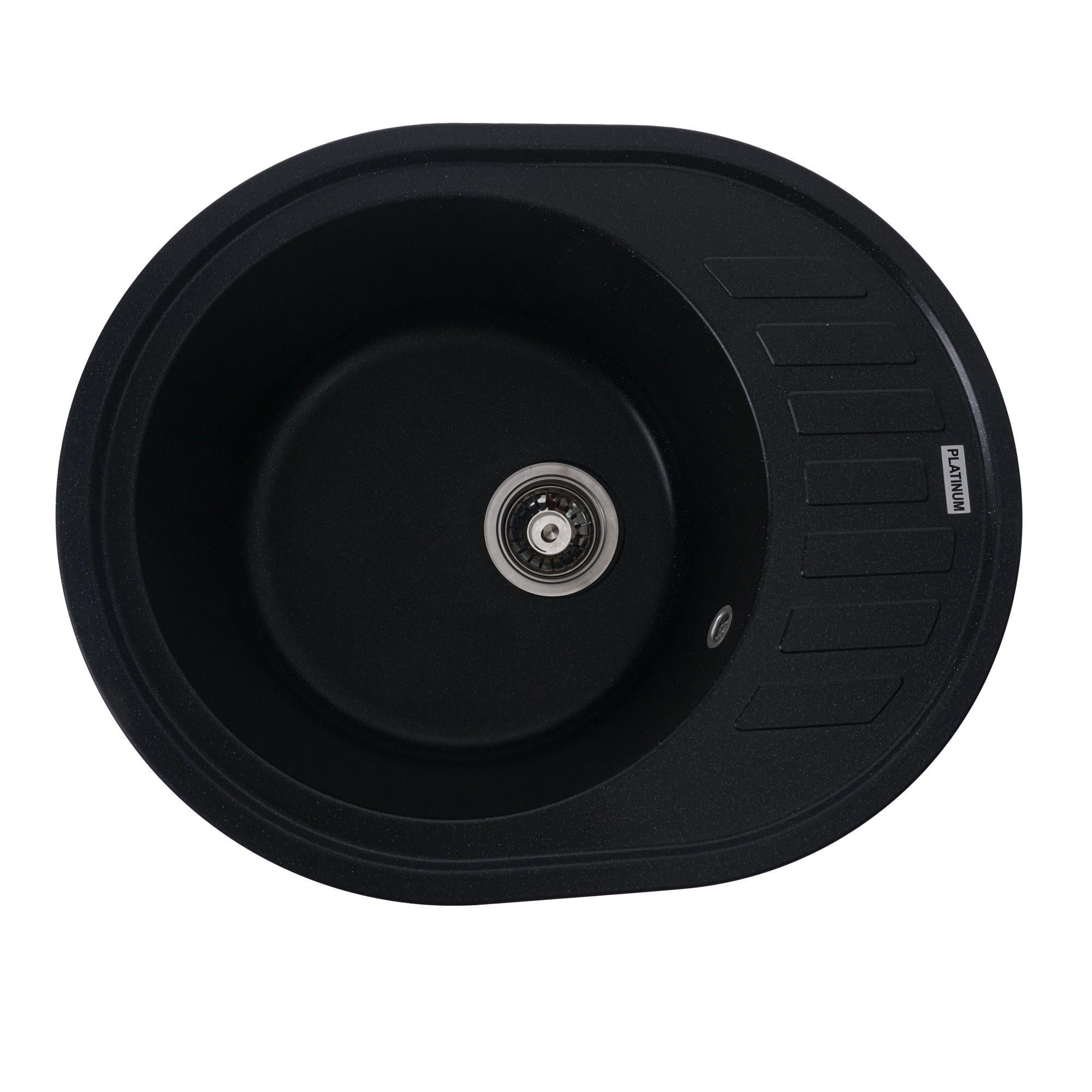 Мойка гранитная для кухни Valeso SOUL 6250 матовая Черный металлик