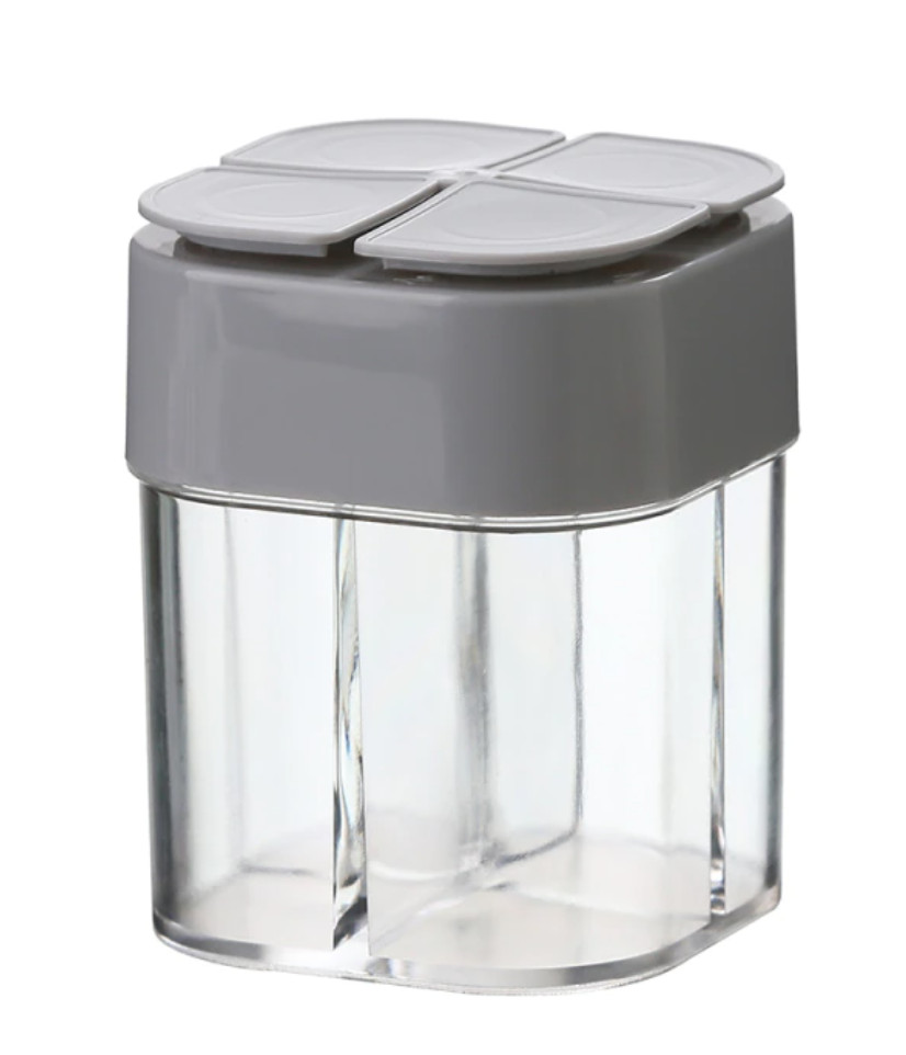 Банка для спецій 4 відділення 5900 8,5х6,5х6,5 см Сірий (4259087)