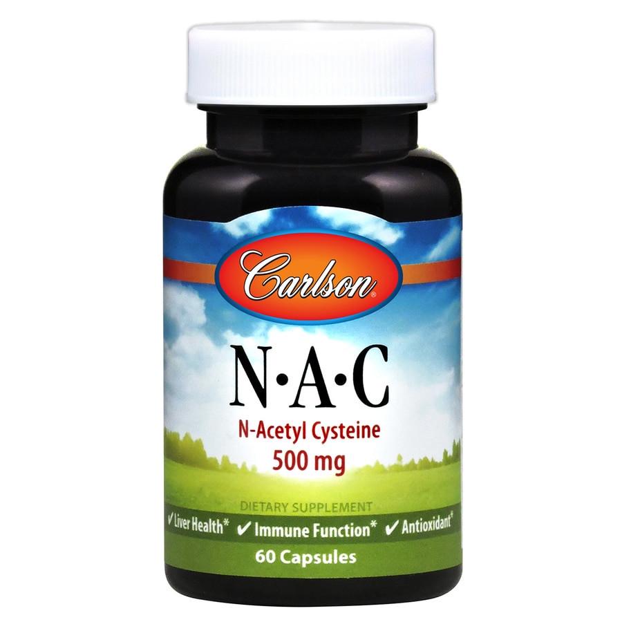Ацетилцистеин N Carlson NAC 500 mg 60 capsules