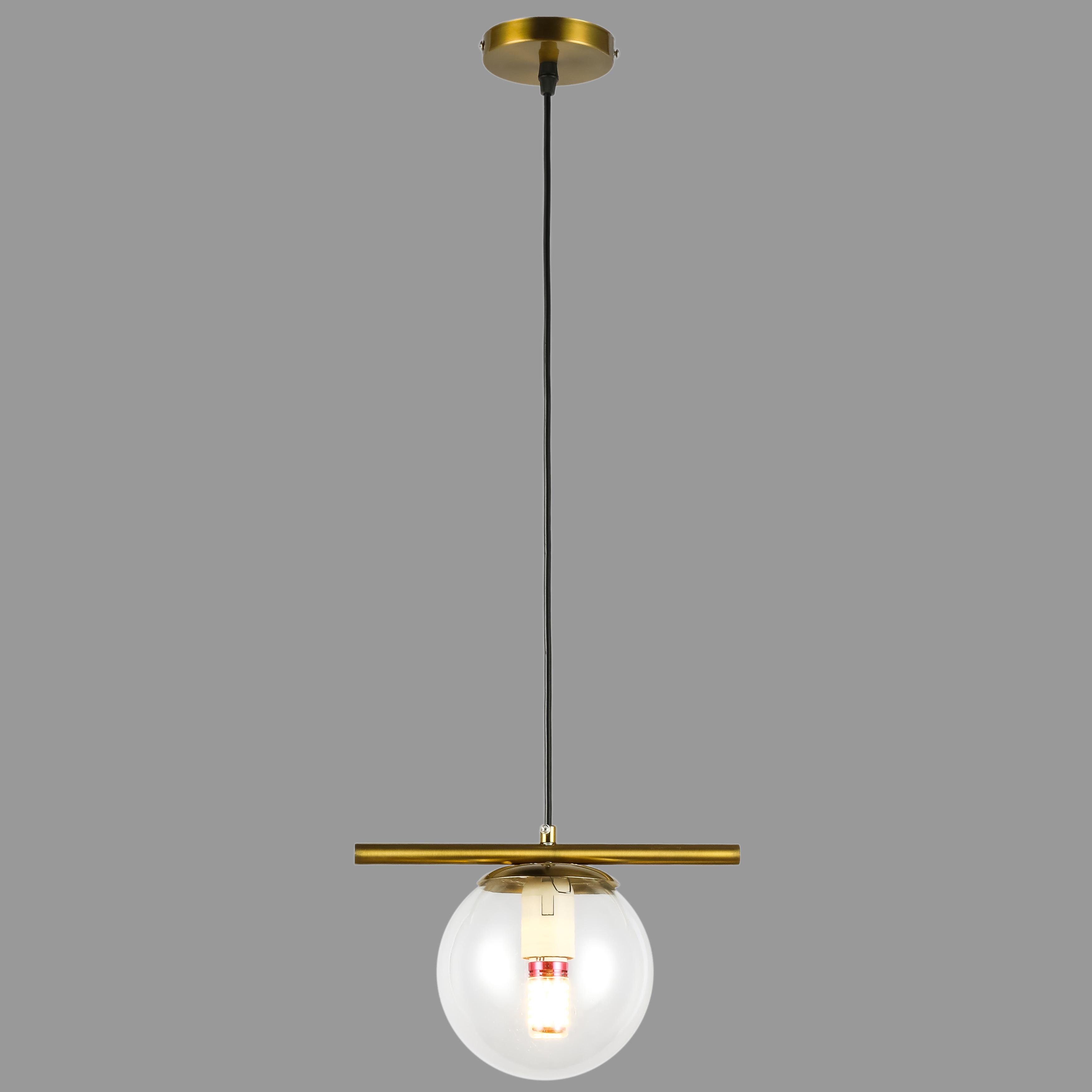 Світильник підвісний з кулею 15 см Золотий (84-1023-1 (150mm) GAB+CL)