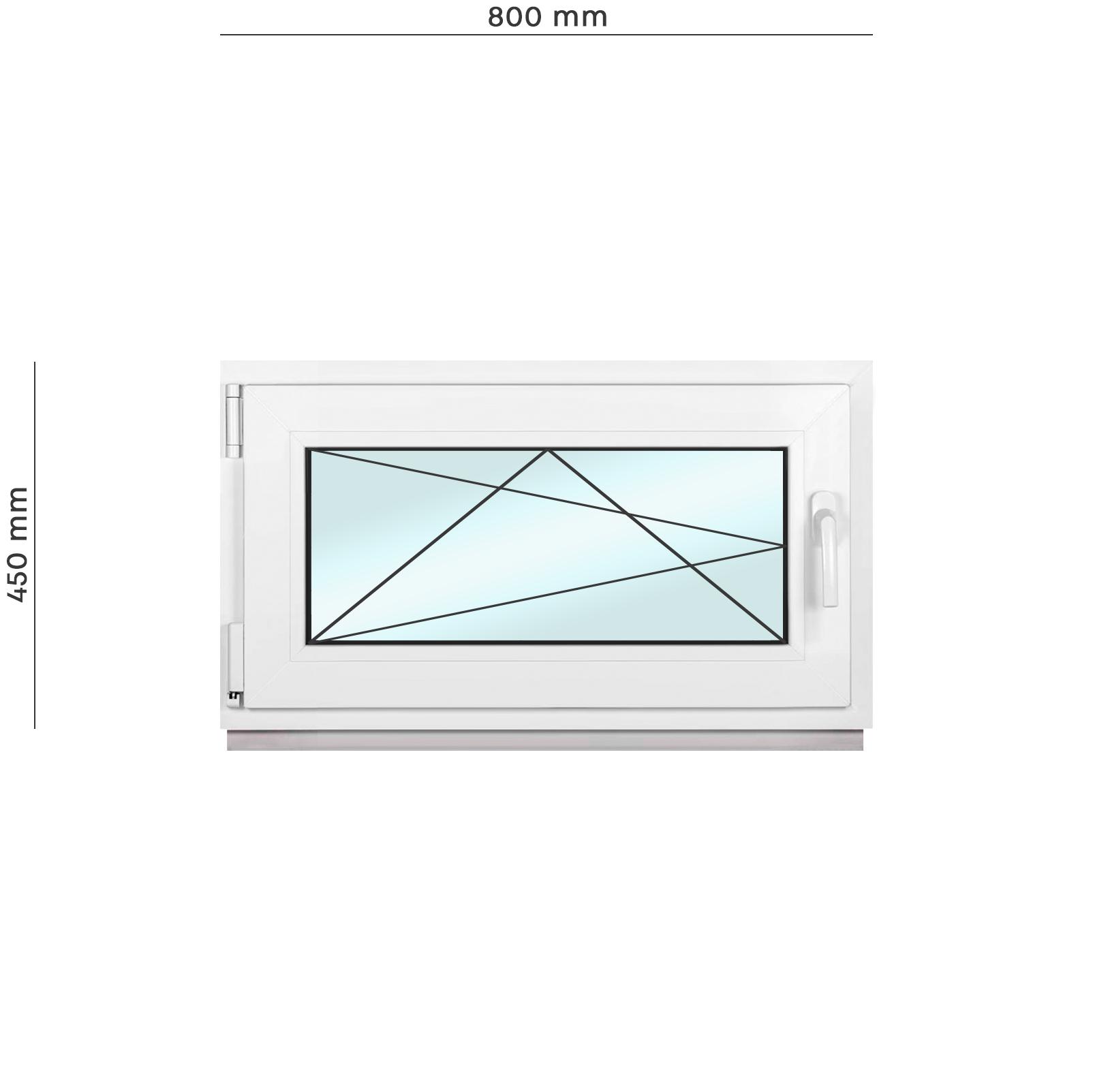 Вікно металопластикове Framex поворотно-відкидне з лівим відкриттям 800х450 мм Білий - фото 2