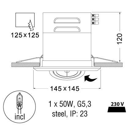 Светильник потолочный поворотный Arte Lamp CARDANI MEDIO 50W G5,3 (A5930PL-1SI) - фото 3