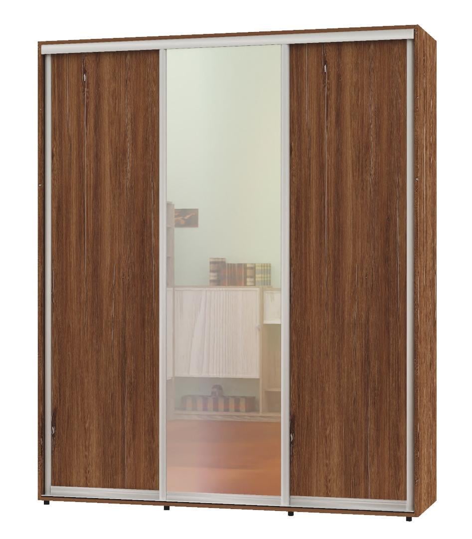 Шкаф-купе трехдверный Алекса ШК-05 ДСП/зеркало/ДСП 230x70x230 см Дуб винтаж