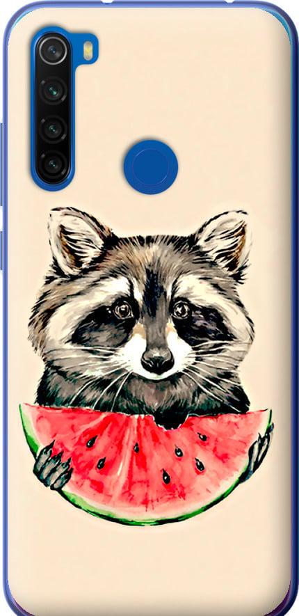 Чехол на Xiaomi Redmi Note 8T Енотик с арбузом (4605u-1818-42517)