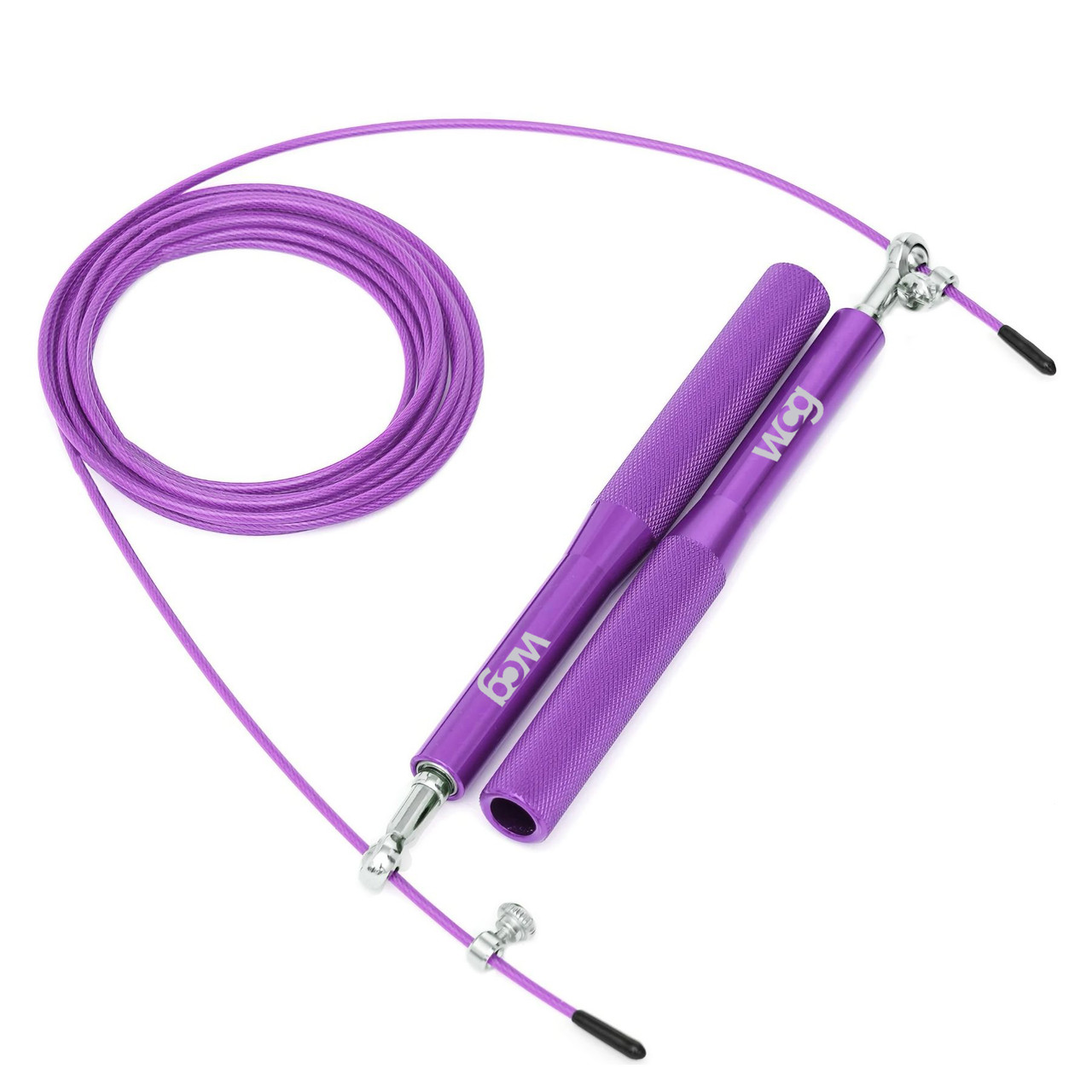 Скакалка WCG cкоростная на подшипниках для CrossFit 3 м х 2,5 мм Фиолетовый (W-065-1)