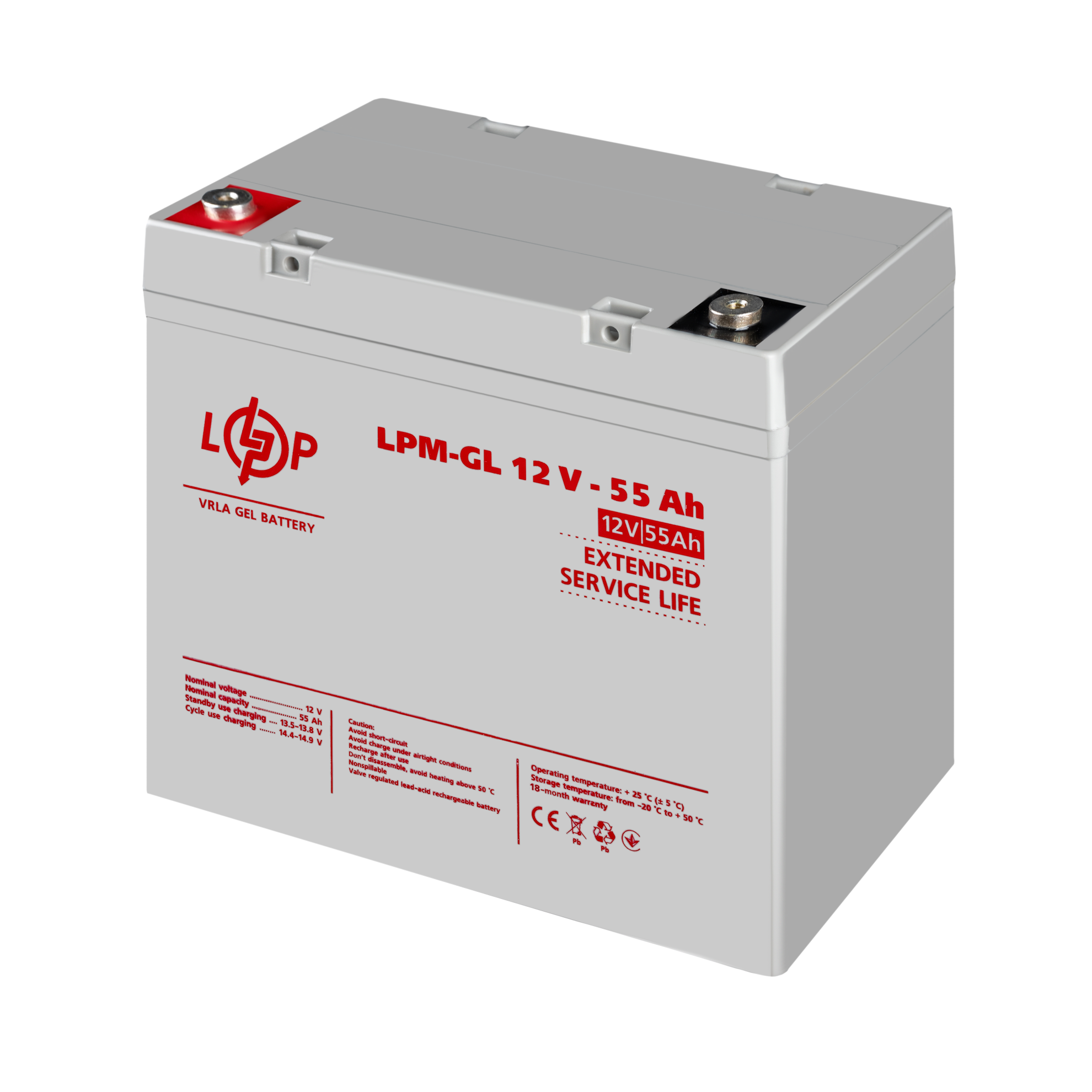 Аккумулятор гелевый LPM-GL 12V-55 Ah - фото 4 Аккумулятор гелевый LPM-GL 12V-55 Ah - фото 4